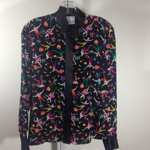 Vintage Worth Silk Shirt 2 Circus Print Festive